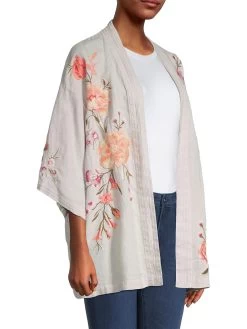 JOHNNY WAS VIENNA LINEN KIMONO -Western Fashion 0400018384070 MULTI A2