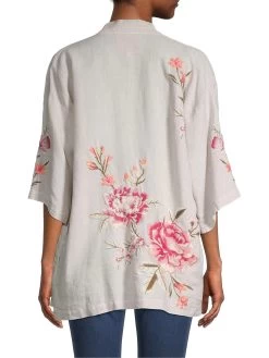 JOHNNY WAS VIENNA LINEN KIMONO -Western Fashion 0400018384070 MULTI A3