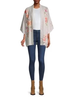 JOHNNY WAS VIENNA LINEN KIMONO -Western Fashion 0400018384070 MULTI ASTL