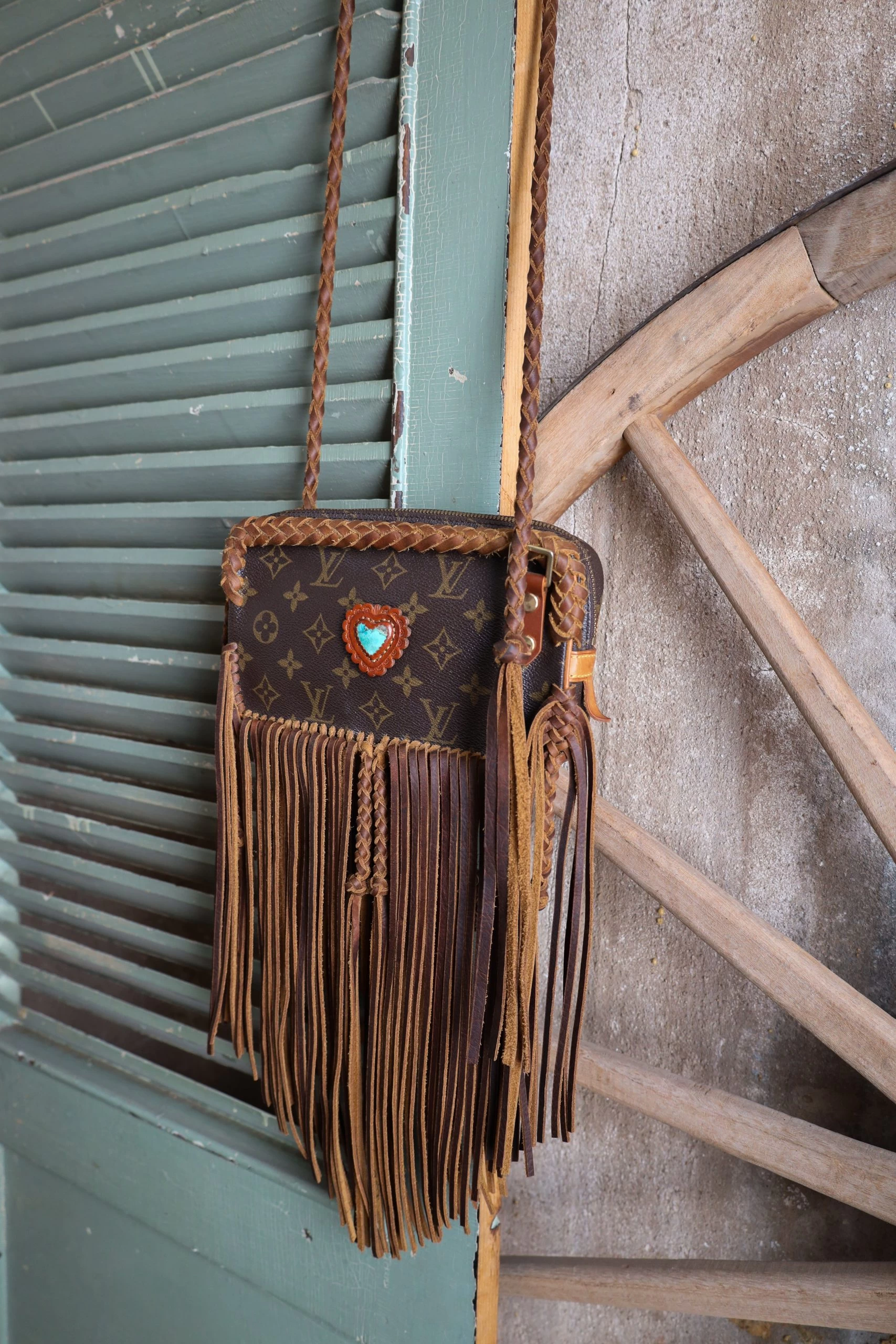 LEATHER AND VODKA MARLY CAMEL FRINGE 20CT KINGMAN TURQUOISE BAG 8 LEATHER AND VODKA MARLY CAMEL FRINGE 20CT KINGMAN TURQUOISE BAG - Image 6
