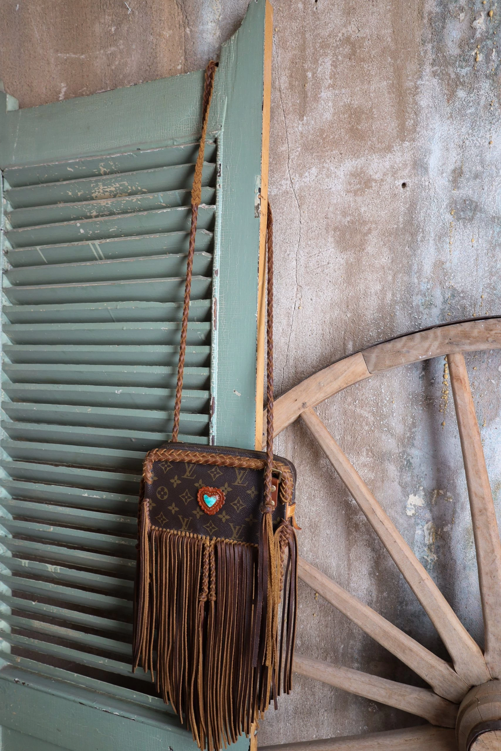 LEATHER AND VODKA MARLY CAMEL FRINGE 20CT KINGMAN TURQUOISE BAG 9 LEATHER AND VODKA MARLY CAMEL FRINGE 20CT KINGMAN TURQUOISE BAG - Image 7