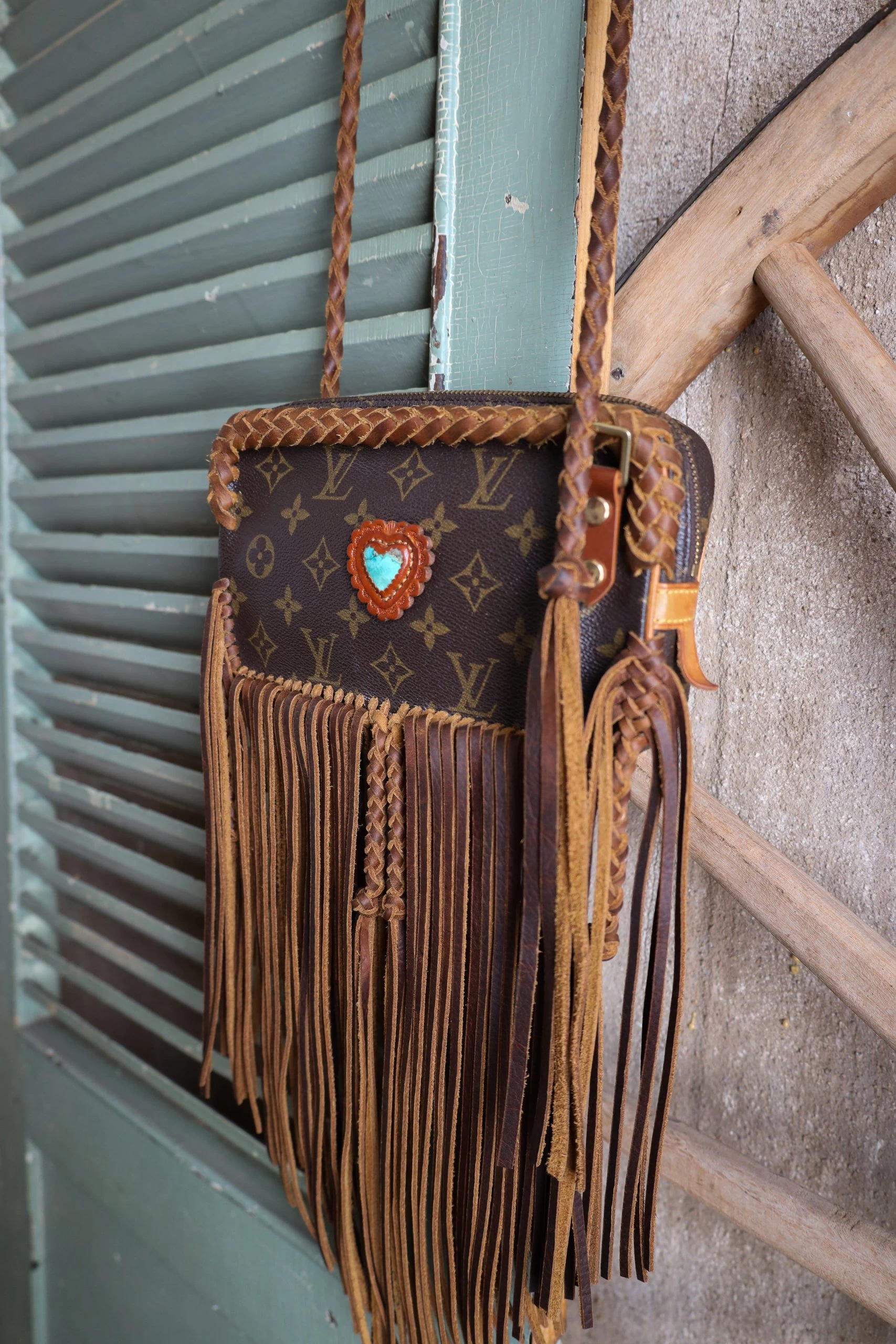 LEATHER AND VODKA MARLY CAMEL FRINGE 20CT KINGMAN TURQUOISE BAG 5 LEATHER AND VODKA MARLY CAMEL FRINGE 20CT KINGMAN TURQUOISE BAG - Image 3