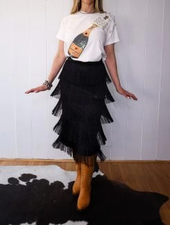 BEULAHSTYLE FRINGE SKIRT