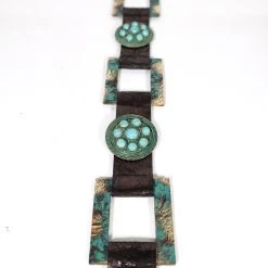 TURQUOISE CONCHOS WITH TURQUOISE METALLIC SQUARES -Western Fashion 0D6A1064