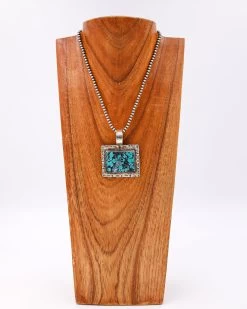 Richard Schmidt Rectangle On Rectangle Turquoise Pendant -Western Fashion 0D6A1886
