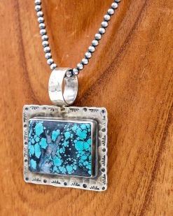Richard Schmidt Rectangle On Rectangle Turquoise Pendant -Western Fashion 0D6A1890