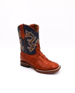 Tanner Mark Cobalt And Caiman Kids Boot