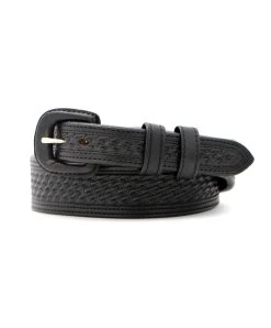 Vogt Basket Weave Belt With Taper In Black