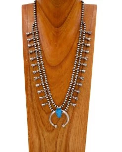 NAJA TURQUOISE OVAL WITH SMALL STERLING SILVER BLOSSOM NECKLACE -Western Fashion 100 3d8a5753 43bd 4ee0 8dd6 c295ecd9aac4