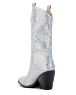 AZALEA WANG BOOSTS-WHITE RHINESTONE BOOT -Western Fashion 113 de3e76ac b257 424c 9b15 a6304bcd53f7