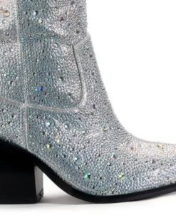AZALEA WANG BOOSTS-WHITE RHINESTONE BOOT -Western Fashion 114 df4de512 e570 4b90 8d1d b4c9d88f9915