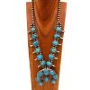 LARGE TURQUOISE SQUASH BLOSSOM NECKLACE -Western Fashion 128 3ed90d06 7c9e 49e5 911a acd6aaae0465
