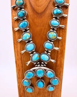 LARGE TURQUOISE SQUASH BLOSSOM NECKLACE 13 LARGE TURQUOISE SQUASH BLOSSOM NECKLACE -Western Fashion 129 65fb0395 f37b 441c 9c0c 707171f38994