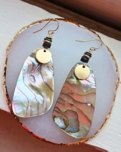 PEYOTE BIRD ABALONE SLAB DANGLE EARRING -Western Fashion 167 063da09a 09d4 4166 804d 22e665e017b3
