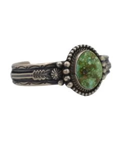 GREEN TURQUOISE STERLING SILVER DOTS STAMPED BAND CUFF -Western Fashion 171 7d5910d1 94b3 4f6c ad6a 219271a81a02