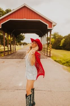 RED BANDANA SILK WILDRAG -Western Fashion 210C2B63 4469 41A2 A473 2F1C6CEF16C8