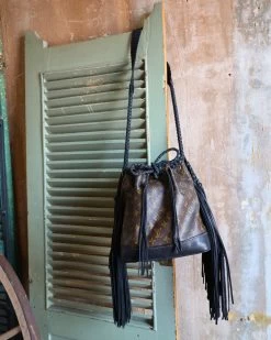LEATHER AND VODKA NOE NOIR FRINGE BAG