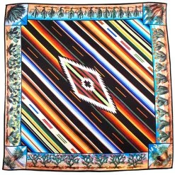 MAVERICK CUSTOM SERAPE AND CACTUS SILK SCARF MEDIUM -Western Fashion 2348 serape md