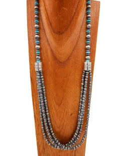 38" 4 STRAND TURQUOISE NAVAJO PEARL NECKLACE -Western Fashion 259 b60b9404 5881 4eee 8f2f 133c6b384c27
