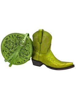 QUE CHULA REDONDO METALLIC GREEN PURSE -Western Fashion 266 4e3672a9 9276 47a6 a8cf eb9b1857a0e0