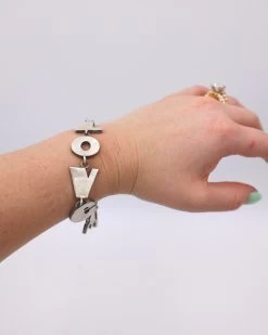 STERLING SILVER LETTERS "I LOVE YOU" BRACELET -Western Fashion 270