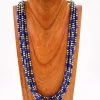 26-28" 5 STRAND LAPIS & NAVAJO PEARL NECKLACE -Western Fashion 276