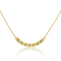 CHRISTINA GREENE TURQUOISE BAR CURVED NECKLACE