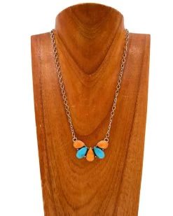 TURQUOISE AND SPINY OYSTER HALF CLUSTER NECKLACE -Western Fashion 2 bb606e35 facd 462b ab98 ce77cea42fcf