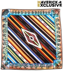 MAVERICK CUSTOM SERAPE AND CACTUS SILK SCARF SMALL