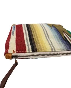 TOTEM SALVAGED ZIP SERAPE LEATHER APPLIQUE POUCH -Western Fashion 37 76cec7d1 bf2d 4d50 8221 ff55f8ca7853