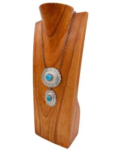 TWO CONCHOS WITH TURQUOISE ON CHAIN NECKLACE -Western Fashion 38 57dd91ff 9c92 4d6f b386 c21e1477317c
