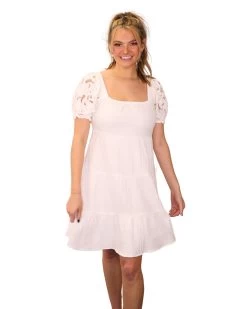 S'EDGE GAUZE LACE SLEEVE DRESS -Western Fashion 39 0d4cc538 7fd8 421c 8830 b8a51e081abc