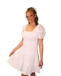 S'EDGE GAUZE LACE SLEEVE DRESS -Western Fashion 41 65c00b40 be24 4af3 8f5a 4b7f52085eea