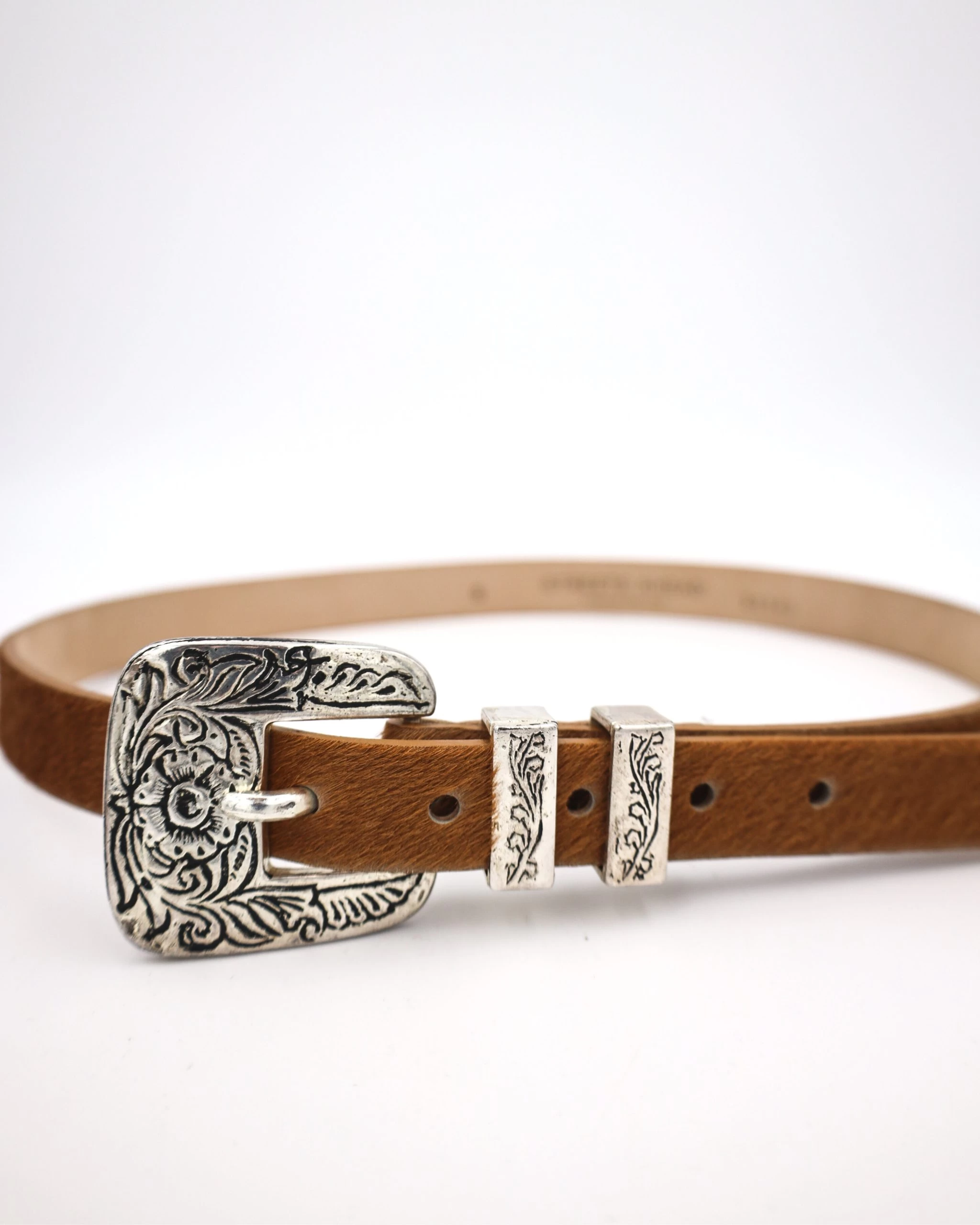 WESTERN HAIR ON HIDE 3 PIECE BUCKLE BELT 4 WESTERN HAIR ON HIDE 3 PIECE BUCKLE BELT - Image 2