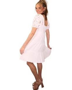 S'EDGE GAUZE LACE SLEEVE DRESS -Western Fashion 42 c2367c26 0b49 4277 a6eb fe2d0d1489a6