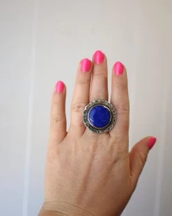 RICHARD SCHMIDT ROUND LAPIS BASE STAMPING RING- SIZE 7.5 -Western Fashion 44 92098e7e e891 402d 9055 5348253300c4
