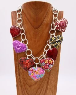 COREEN CORDOVA LAVENDER HEART WITH PURPLE FLOWER PENDANT -Western Fashion 62 003c1b61 8ff7 498f a50c 0aa050e7d007