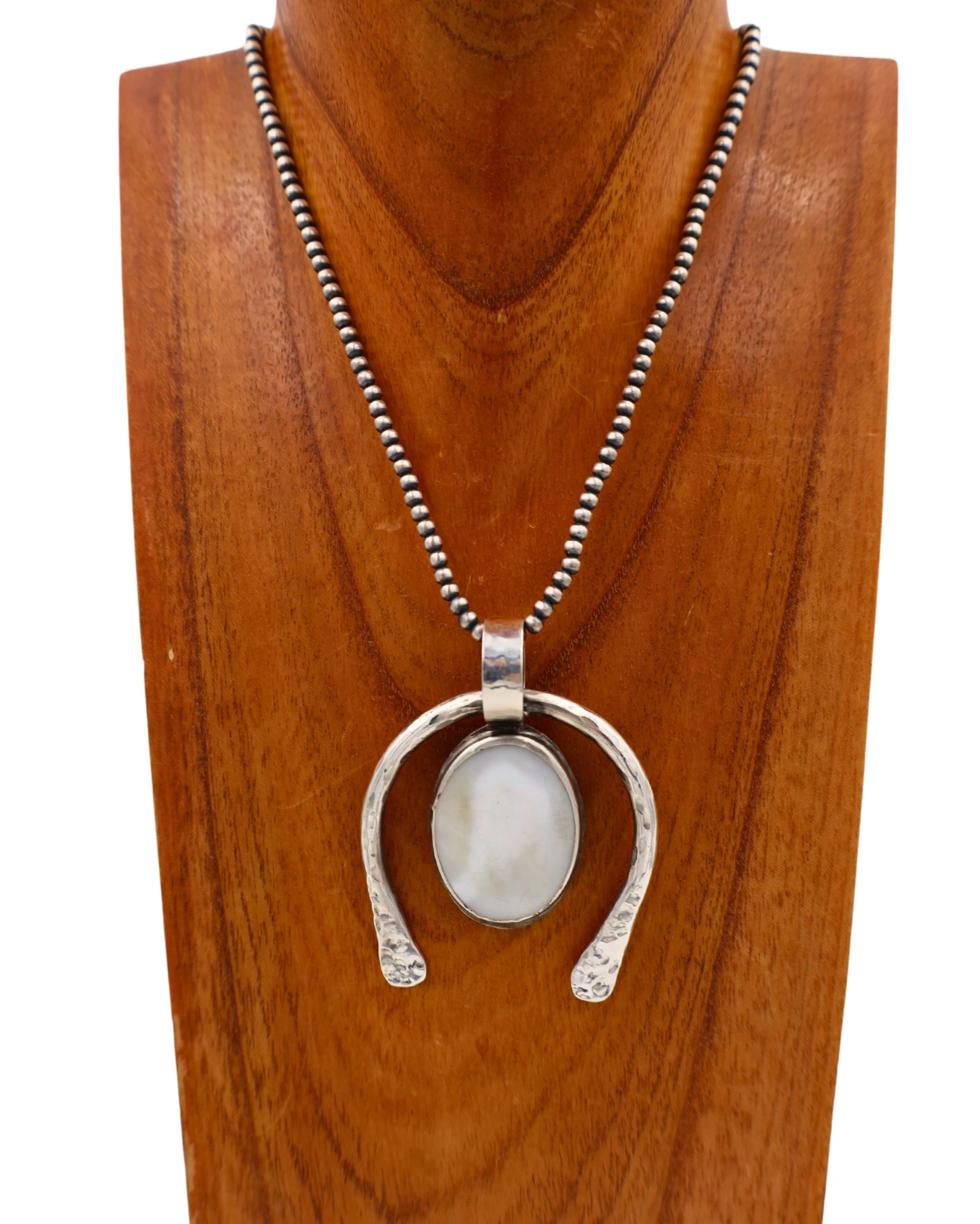 RICHARD SCHMIDT MOTHER OF PEARL OVAL NAJA PENDANT 4 RICHARD SCHMIDT MOTHER OF PEARL OVAL NAJA PENDANT - Image 2