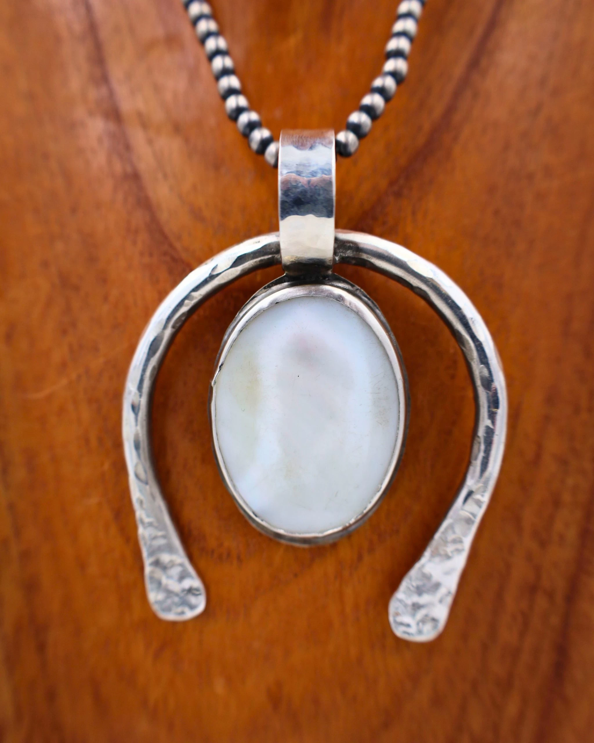 RICHARD SCHMIDT MOTHER OF PEARL OVAL NAJA PENDANT 3 RICHARD SCHMIDT MOTHER OF PEARL OVAL NAJA PENDANT