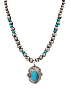 OVAL TURQUOISE NAVAJO PEARL WITH TURQUISE NECKLACE -Western Fashion 64 1de2d24a 8e63 4a07 ad37 d865e8608a1b