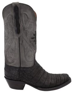 BLACK JACK MEN'S SUEDED CAIMAN BELLY BOOT