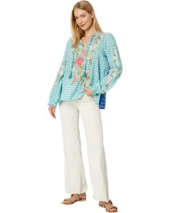 JOHNNY WAS Nalina Ruffle Scarf Back Blouse -Western Fashion 71x5inRDdoL. AC SR1472 1840