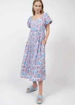 UNCLE FRANK POUF SLEEVE MIDI DRESS -Western Fashion 75587 2