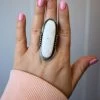 WHITE BUFFALO LONG OVAL RING- SIZE 8 2 WHITE BUFFALO LONG OVAL RING- SIZE 8 -Western Fashion 78 86f1f45a 62eb 4e88 867b 603dd418926f