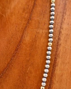 RICHARD SCHMIDT 24" NAVAJO PEARL AND GOLF FILLED 4MM BEAD NECKLACE -Western Fashion 95 bd3508af fad2 412b 85c3 d54e56a2fc0f