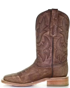 Corral Boots CORRAL MEN'S EMBROIDED WIDE SQUARE TOE BROWN BOOT -Western Fashion A4105 0003 Layer2