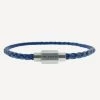 Luke Landon Bracelet - Jeans Blue -Western Fashion BlueJeansandSilverSlimLeatherBraceletLukeLandon