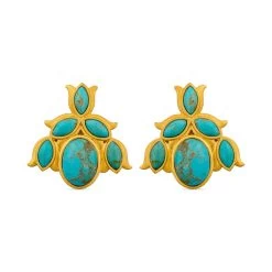 CHRISTINA GREENE BLUEBELL STUD EARRINGS - TURQUOISE