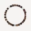 Memphis Bracelet - Matt Bronzite -Western Fashion BrownMattBronziteandSilverBlockyStoneBraceletMemphis