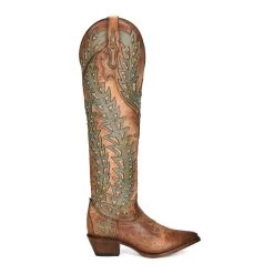 Corral Boots CIRCLE G WOMEN'S EMBROIDERY AND CRYSTALS TALL POINTED BOOT -Western Fashion C3946 boot 01